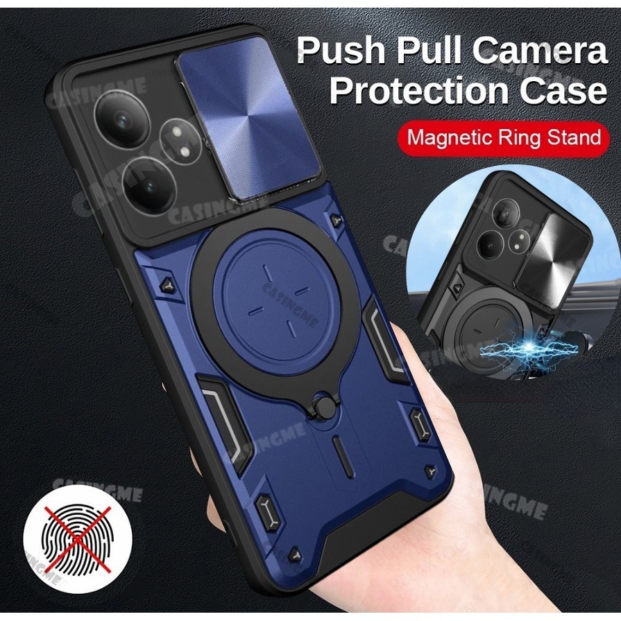 Realme GT6 2024 6TเกราะกันกระแทกสําหรับRealme GT Neo 6 6GT GT6 RealmeGT6 Neo6 SE 6T 4G 5G 2024 Pushดึงกล้องปกป้องเคสโทรศัพท์รถแหวนแม่เหล็กเปลือกปกหลัง