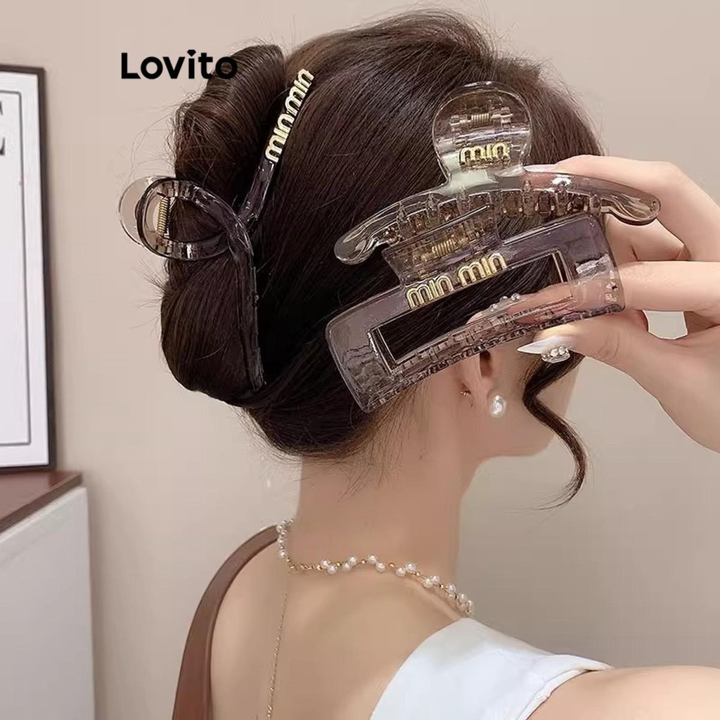 Lovito กิ๊บติดผมเรขาคณิตตัวอักษรลำลองสำหรับผู้หญิง LFA39042