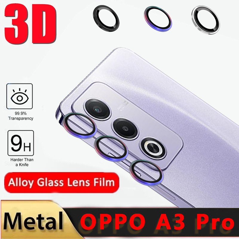 เลนส์กล้องแหวนป้องกันสําหรับ OPPO A3 Pro 5G 2024 เลนส์โลหะกรณีป้องกันกระจกนิรภัยสําหรับ OPPOA3Pro A3Pro 3 ฝาครอบเลนส์