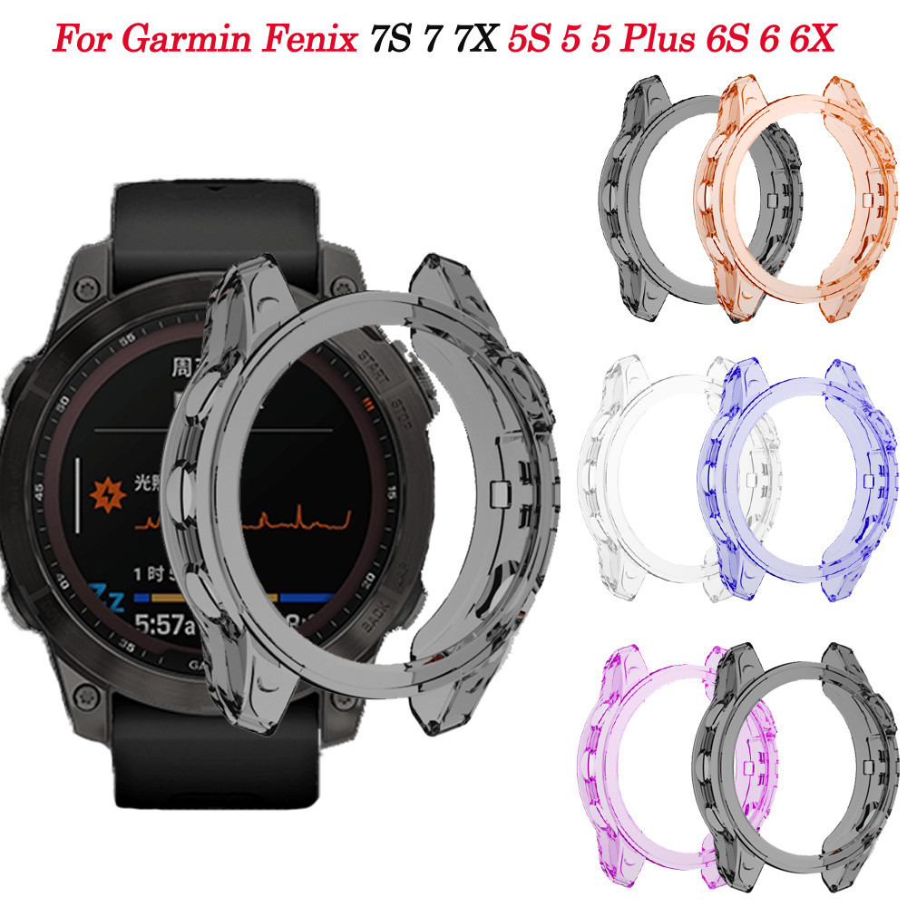 ใหม่ TPU ป้องกันสําหรับ Garmin Fenix 7 7S 7X 6 6S 6X Pro 5 5S 5X สมาร์ทนาฬิกาใสสีสัน Soft Protector ฝาครอบกรณีเชลล์