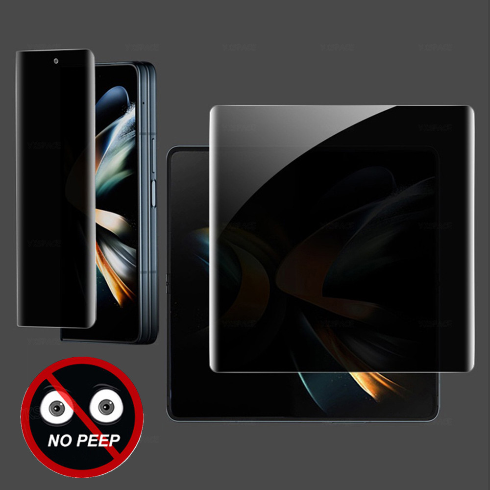 ความเป็นส่วนตัว Anti-Spy Peeping Hydrogel ฟิล์มสําหรับ Samsung Galaxy Z พับ 6 5 4 3 2 W24 W23 W22 นุ่ม EPU ภายนอกหน้าจอด้านใน Protector