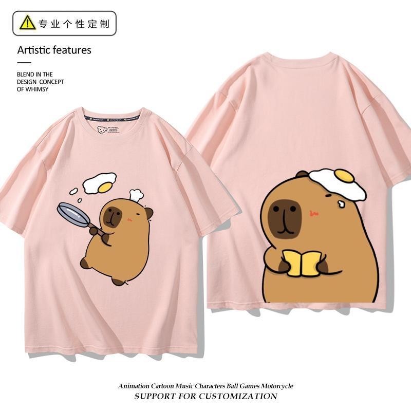 เสื้อผ้าคาปิบาลาคอตตอนเด็ก100% คาปิบาลาคาปิบาลาเสื้อยืดแขนสั้นน่ารักสำหรับเด็กเสื้อแขนสั้น