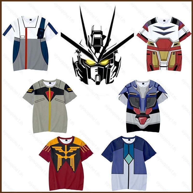 SY1 Gundam T เสื้อ Tee เสื้อแขนสั้นเสื้อผ้าคอสเพลย์ Strike Aegis Blitz เครื่องแต่งกายฮาโลวีนคริสต์มา