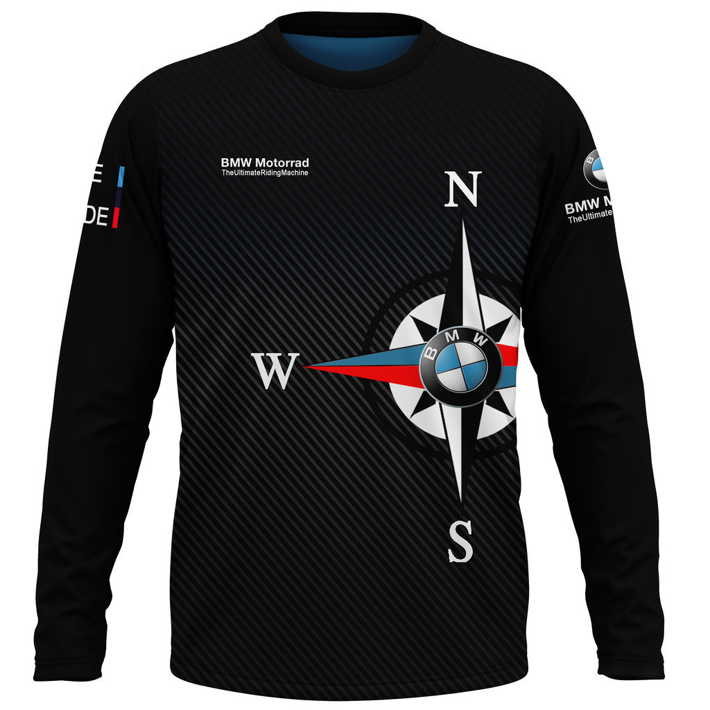 2024 ใหม่ Retro กลางแจ้งแฟชั่นกีฬา 3D แฟชั่น BMW Motorsport ขนาดใหญ่ผู้ชายแขนยาว