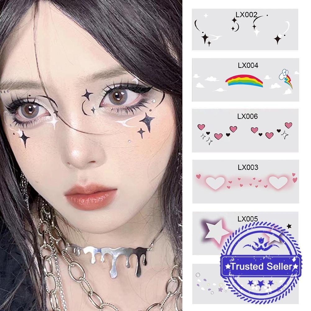 35 ตัวเลือกstar Love Blush Face สติกเกอร์ Eye Face Face กันน้ํา Tattoo สติกเกอร์ภาพวาด D5f4