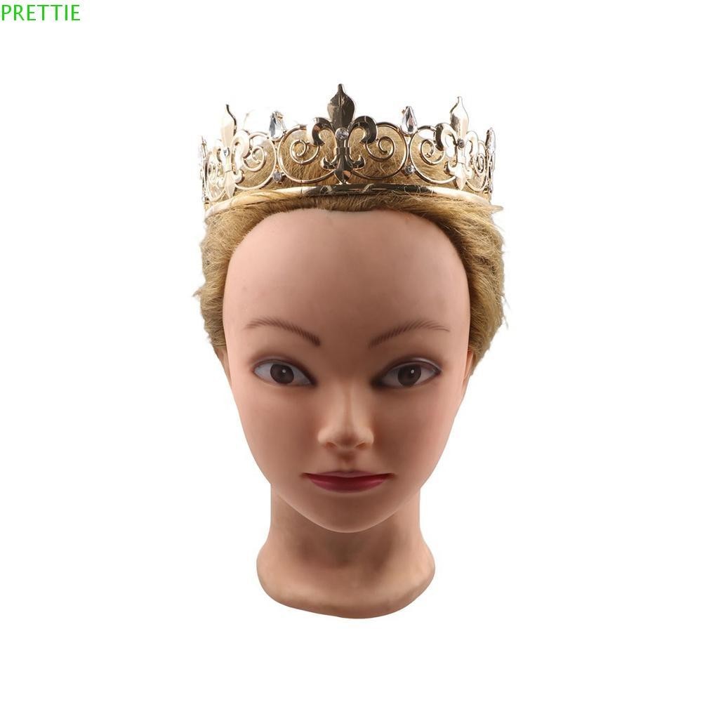 Prettie โลหะมงกุฎเจ้าชาย,แถบคาดศีรษะบาร์ Mitzvah Crown King Crown,สไตล์เกาหลีที่เรียบง่ายผม Hoop เครื่องประดับผมรอบ Tiaras เครื่องประดับผม