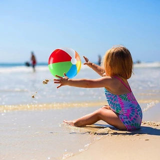 GeeToy 1 ชิ้น 30/40 ซม. สีรุ้งลูกบอลชายหาดพองของเล่นสระว่ายน้ํา ลูกบอล