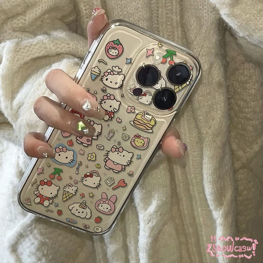 คิตตี้นุ่มนิ่มน่ารัก เคสiPhone 11 13 15 12 14 Pro Max 7Plus 15 Pro Max 7 8 14 15 Plus XR X XS Max SE 2020