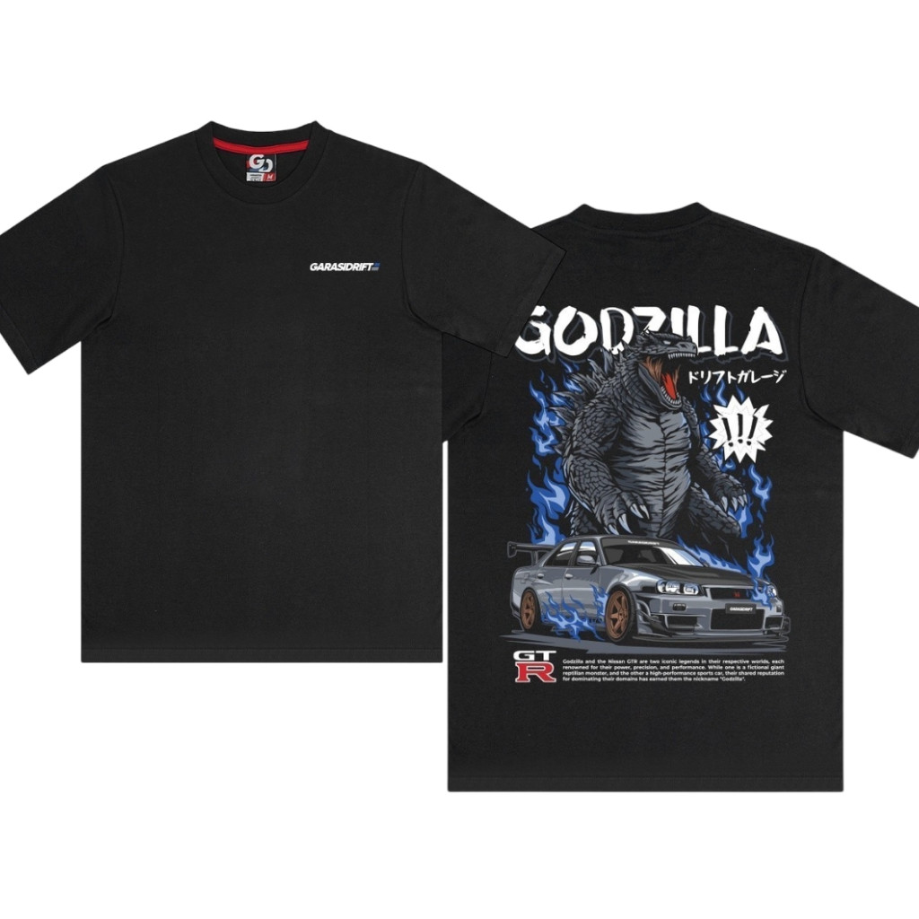 เสื้อยืดดริฟท์โรงรถ ER34 FC Godzilla Black