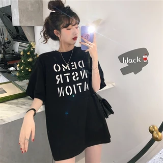 ราคาถูก🔥 เสื้อยืดแขนสั้น เสื้อชายหญิง แฟชั่น เสื้อยืดคอกลม ผ้านิ่มใส่สบาย แบบคละลาย
