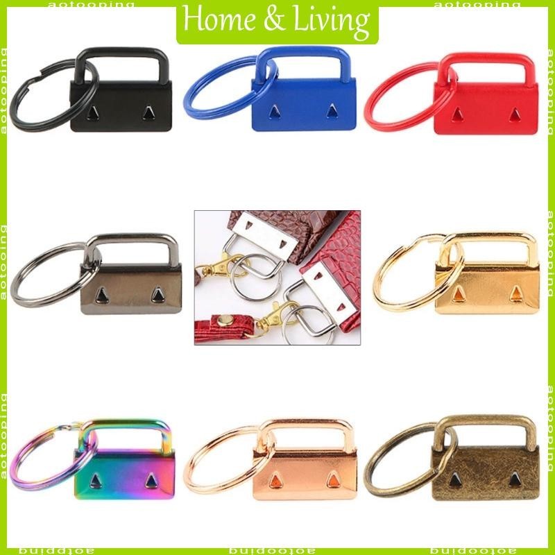 Aotoo 50x Key Fob ฮาร์ดแวร์ 25 มม.พวงกุญแจแยกแหวน Wristlets หางผ้าฝ้ายคลิป Key แหวนสําหรับ Key Lanyard ฮาร์ดแวร์ Su