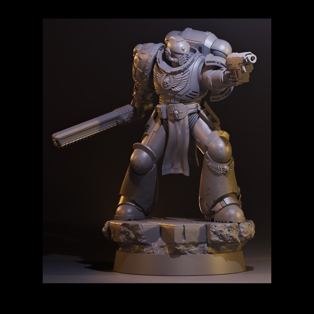 Warhammer 40K Xtreme Warrior Company Tetus 120mm โมเดลรูปแม่พิมพ์สีขาว ruce
