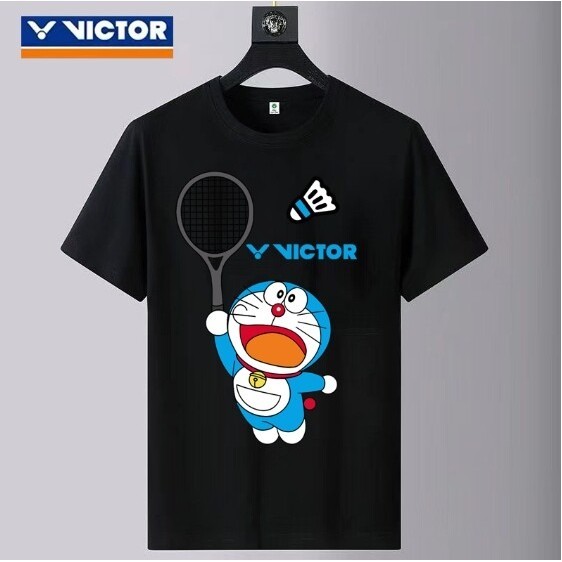 เสื้อยืด 🙌🙌 Victor ใหม่ชายเสื้อยืดรูปแบดมินตันหญิง Yy แห้งเร็วเสื้อยืดวัฒนธรรมเสื้อยืดกีฬา "โดราเอมอน" เสื้อเชิ้ตท S-5XL