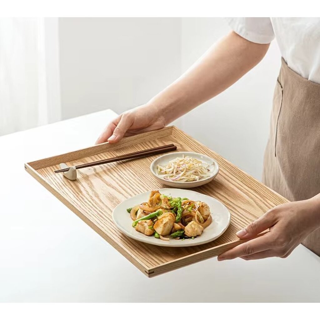Omocha - (Ash and oak wood) Serving tray ถาดเสริฟไม้