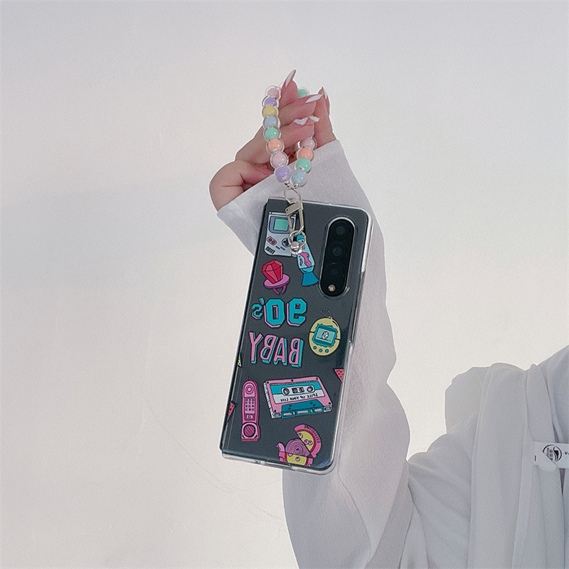 สําหรับ Samsung Galaxy Z Fold 3, Z Fold 4, Z Fold 5, Z Fold 6, เคสโทรศัพท์แบบพับได้รูปแบบฉลาก Nostalgic, PC คุณภาพสูงโปร่งใสฮาร์ดฝาครอบป้องกัน ราคา ถูกที่สุด ดีลบีเคเค แกลเลอรีภาพที่ 2