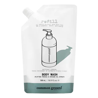 Common Ground คอมมอน กราวด์ เจลอาบน้ำ รีฟิล กลิ่นอัพลิฟท์ติ้ง ฟรีเซียและสารสกัดอะโวคาโด 500 มล.