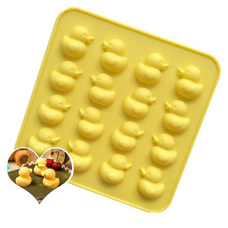 แม่พิมพ์ซิลิโคนเป็ดน่ารัก DIY ช็อกโกแลตบิสกิตน้ําแข็ง Candy Moulds เครื่องมือในครัว