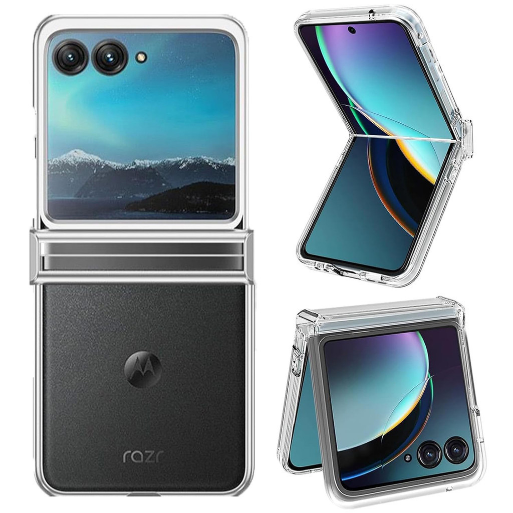 เคสใสพร้อมบานพับสําหรับ Motorola 60 Ultra Razr 50 Ultra 60 Pro Razr+ 2025 2024 Razr Plus Hard Cover