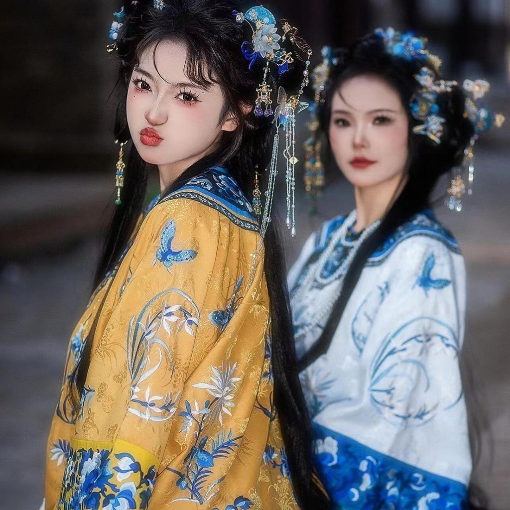 Materia Medica Outline God Miaogege Qing Dynasty เสื้อผ้าผู้หญิงการพิมพ์สไตล์จีนโบราณ Hanfu โบราณหลวมสไตล์พระราชวังรุ่นปรับปรุง Hanfu Han องค์ประกอบ Retro