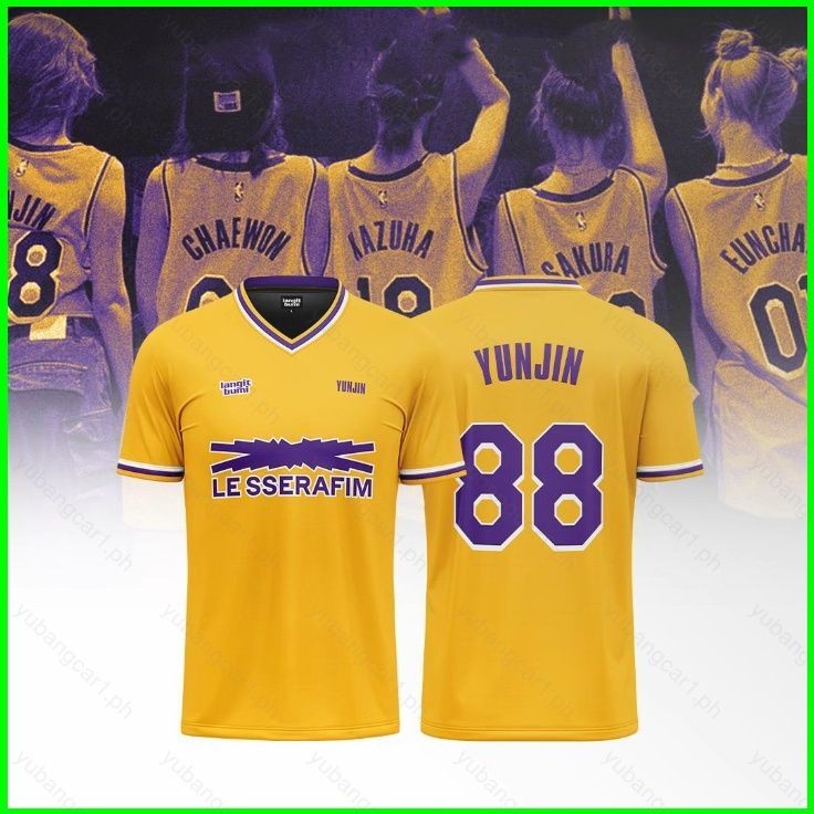 Yb1 LE SSERAFIM jersey SAKURA KIM CHAEWON HUH YUNJIN KAZUHA HONG EUNCHAE ฤดูร้อนเสื้อยืดอะนิเมะแขนสั้นด้านบน