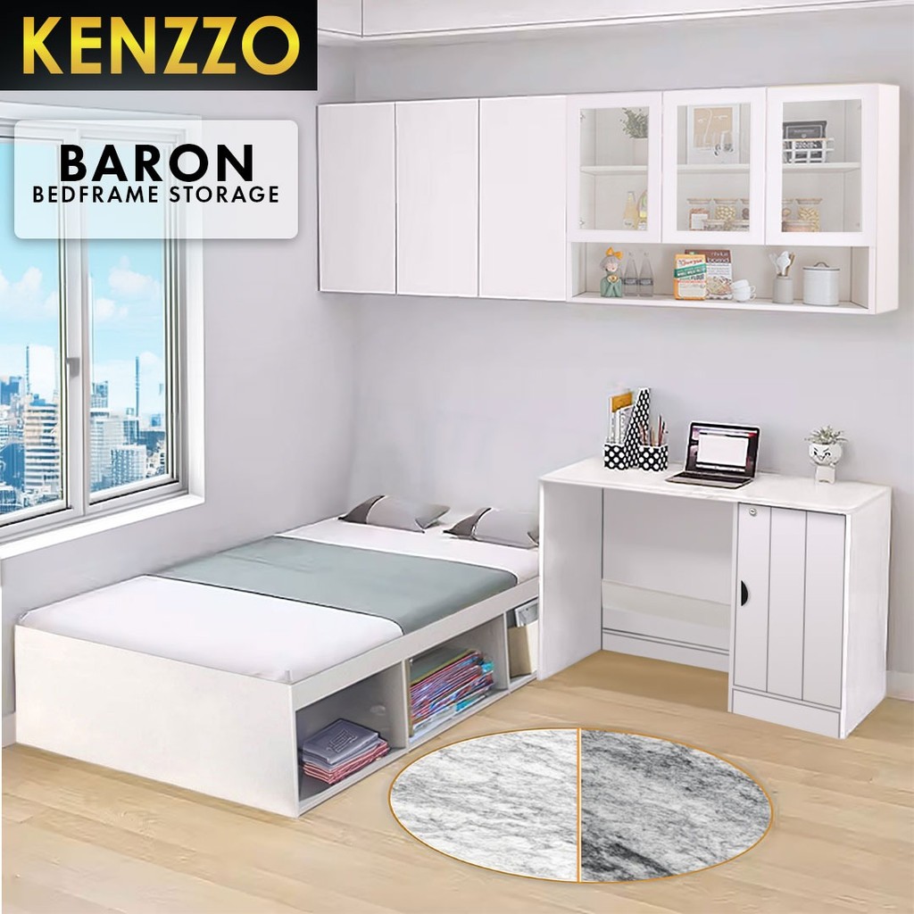 Kenzzo!!! ชุดเซ็ทห้องนอน เตียงนอน โต๊ะ ตู้แขวน  Snow Series Bedroom Set