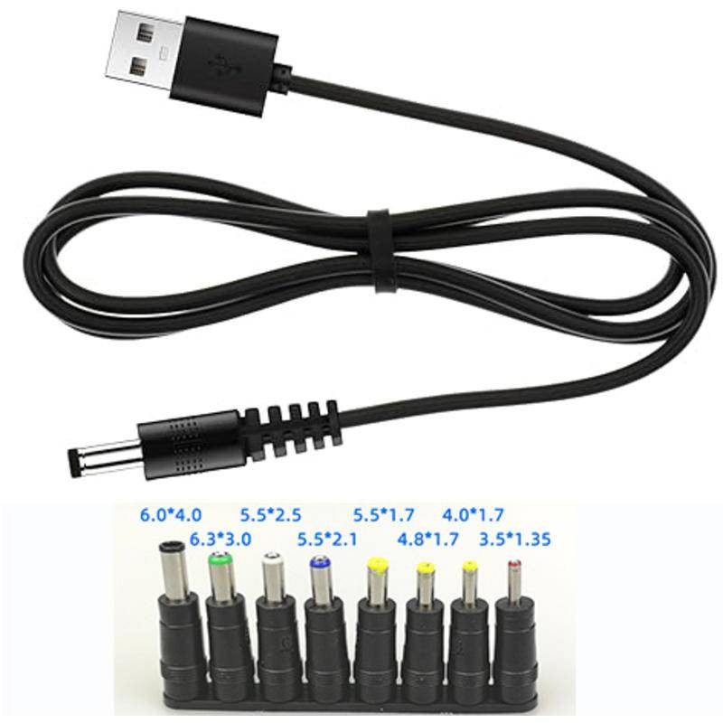 Universal Charger Power Core, 5V USB to DC 5.5x2.1mm, สายชาร์จ 8 ขั้วต่อ (6*4 6*3 5.5*2.5 5.5*2.1 5.