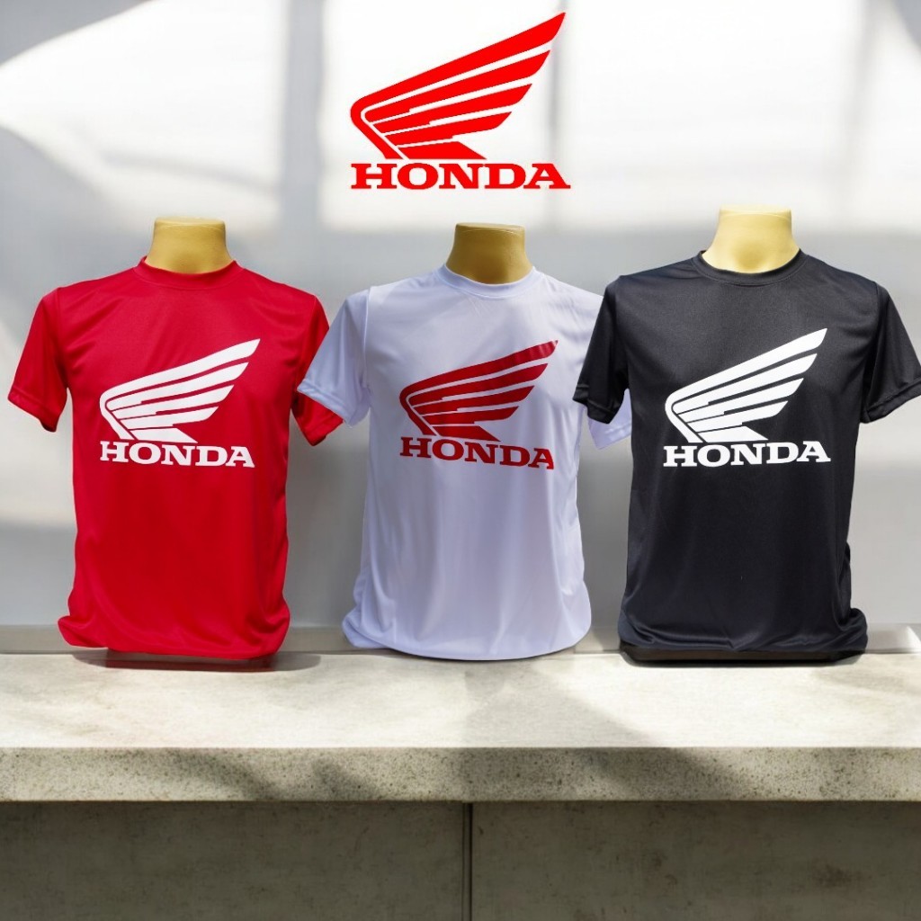 A014 เสื้อยืดคอกลมสกรีนลายHONDA เนื้อผ้ากีฬา แห้งไว ไม่อับชื้น มี3สี 5ไซส์S,M,L,XL,2XL พร้อมส่ง!!!
