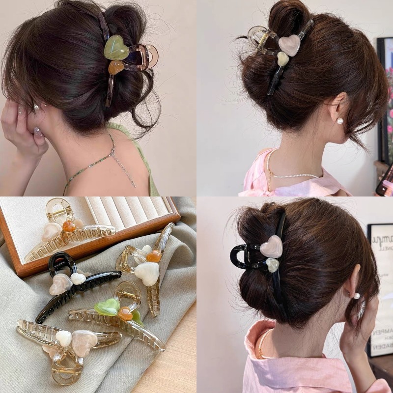 Jelly สี Love Grab คลิปหญิง 2024 สไตล์ใหม่ High-End ฤดูร้อนกลับหัวกิ๊บติดผมกิ๊บติดผมคลิปฉลามเครื่องประดับผม