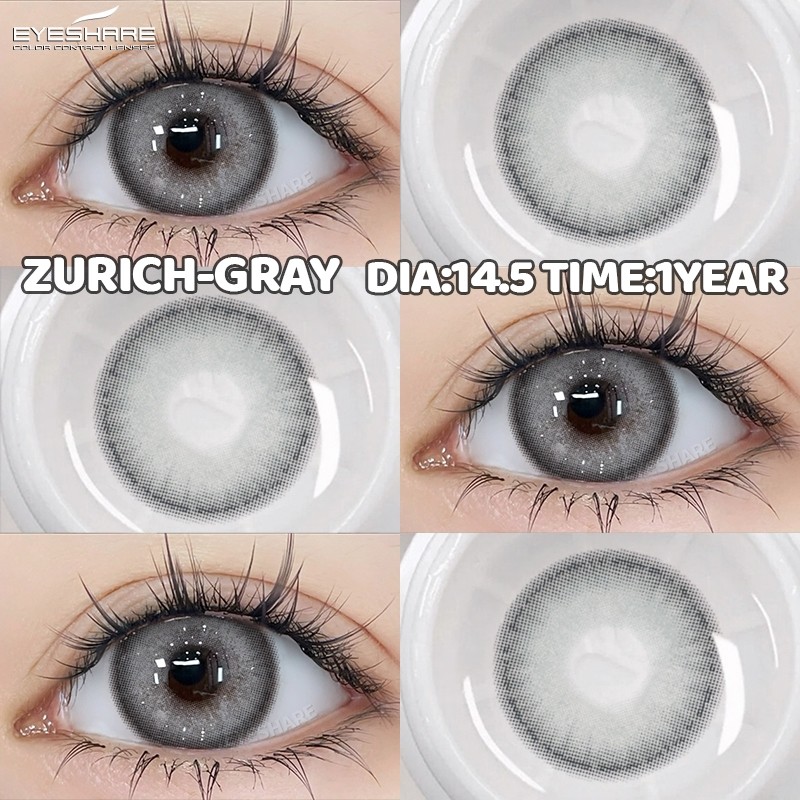 Eyeshare 1 คู่ 2 ชิ้น ZURICH สีน้ำตาลลุคธรรมชาติ คอนแทคเลนส์ 14.2mm คอนแทคเลนส์รายวัน ใช้หนึ่งปี จัด