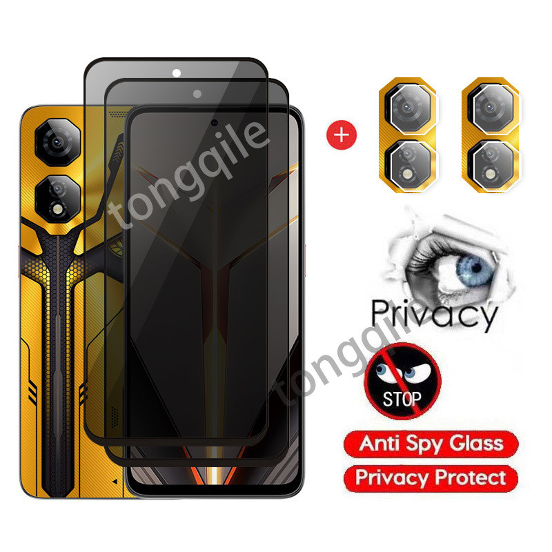 4in1 กระจกนิรภัยส่วนตัวสําหรับ ZTE nubia Neo 2 Neo2 5G 2024 คลุมทั้งหมดหน้าจอกล้องเลนส์ Protector Anti Peek ความเป็นส่วนตัวฟิล์มป้องกัน Anti Scratch