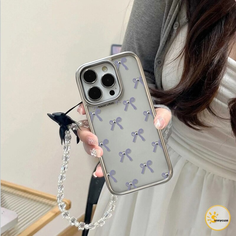 เคสนิ่มชุบใสแบบผูกโบว์เรียบง่าย เข้ากันได้กับ iPhone 7 8 Plus XR 11 15 13 12 14 Pro Max X XS MAX 15 13 12 11 14 Pro SE