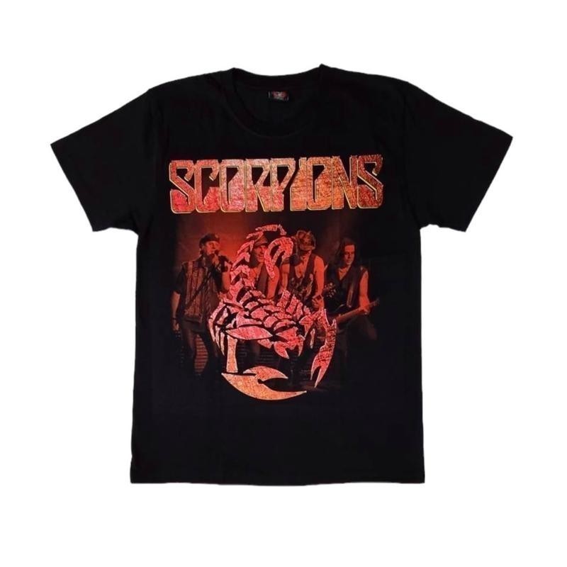 ผ้าฝ้าย 100% เสื้อ สกอเปี้ยนส์ สกรีนหน้า/หลัง ป้ายrock yeah เสื้อ