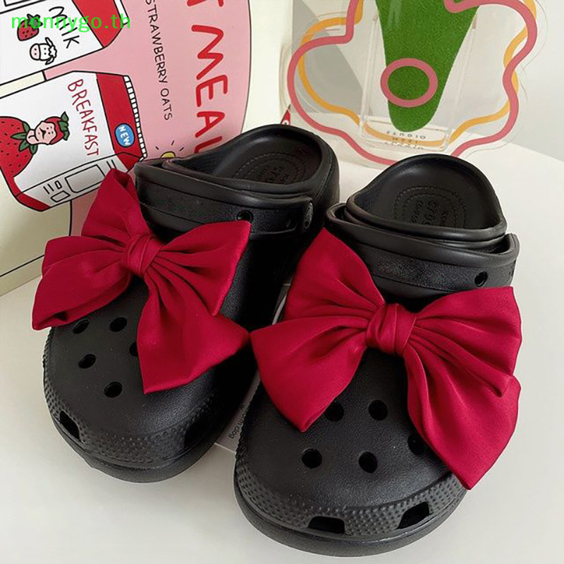 Monnygo 1 Pc Bow รองเท้าคลิปรองเท้ารูปรองเท้าแตะรองเท้าหัวเข็มขัดผู้หญิงรองเท้าตกแต่งคลิปตกแต่งผ้าไหมโบว์ Charm หัวเข็มขัด TH