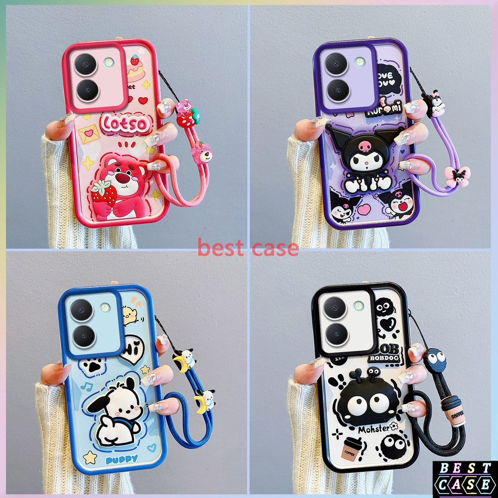 เคส Vivo Y36 4G เคส Vivo Y27s 4G เคสสตรอเบอร์รี่หมี Kuromi การ์ตูนสามมิติรูปตุ๊กตาน่ารักนุ่มเคสโทรศัพท์ BB-TYGZ