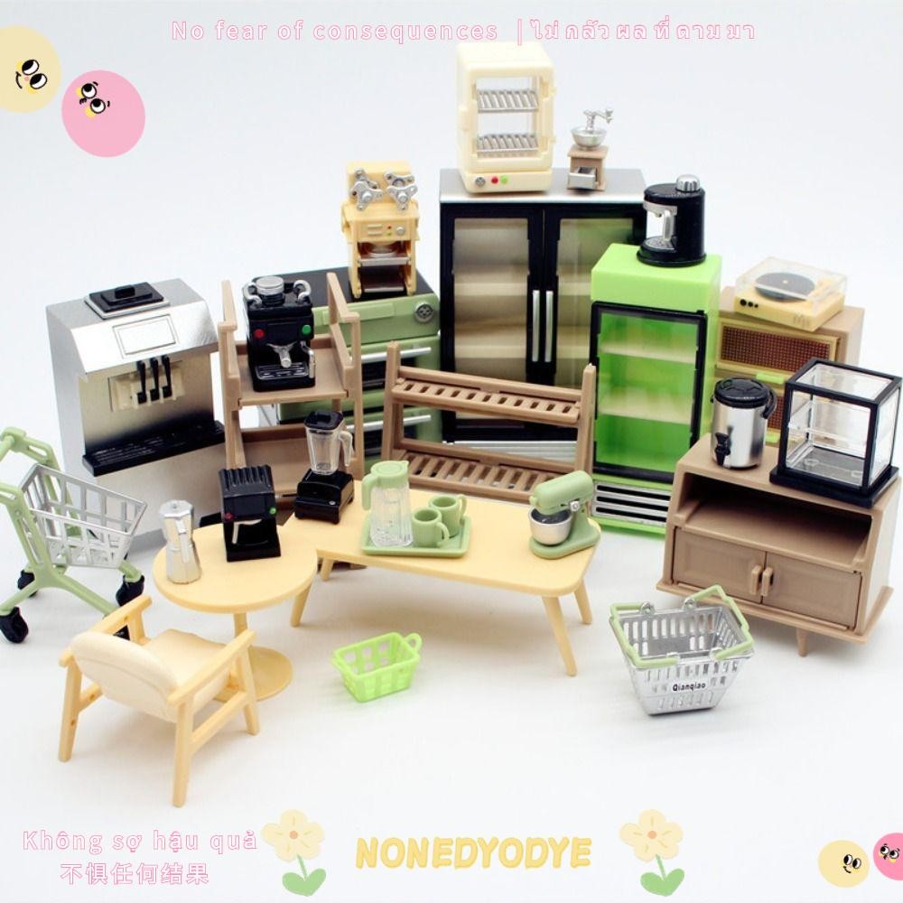 มินิจำลอง DIY ชุดอุปกรณ์เฟอร์นิเจอร์ประกบขนาดเล็กเหมาะสำหรับอุปกรณ์บ้านตุ๊กตา【NONEDYODYE】