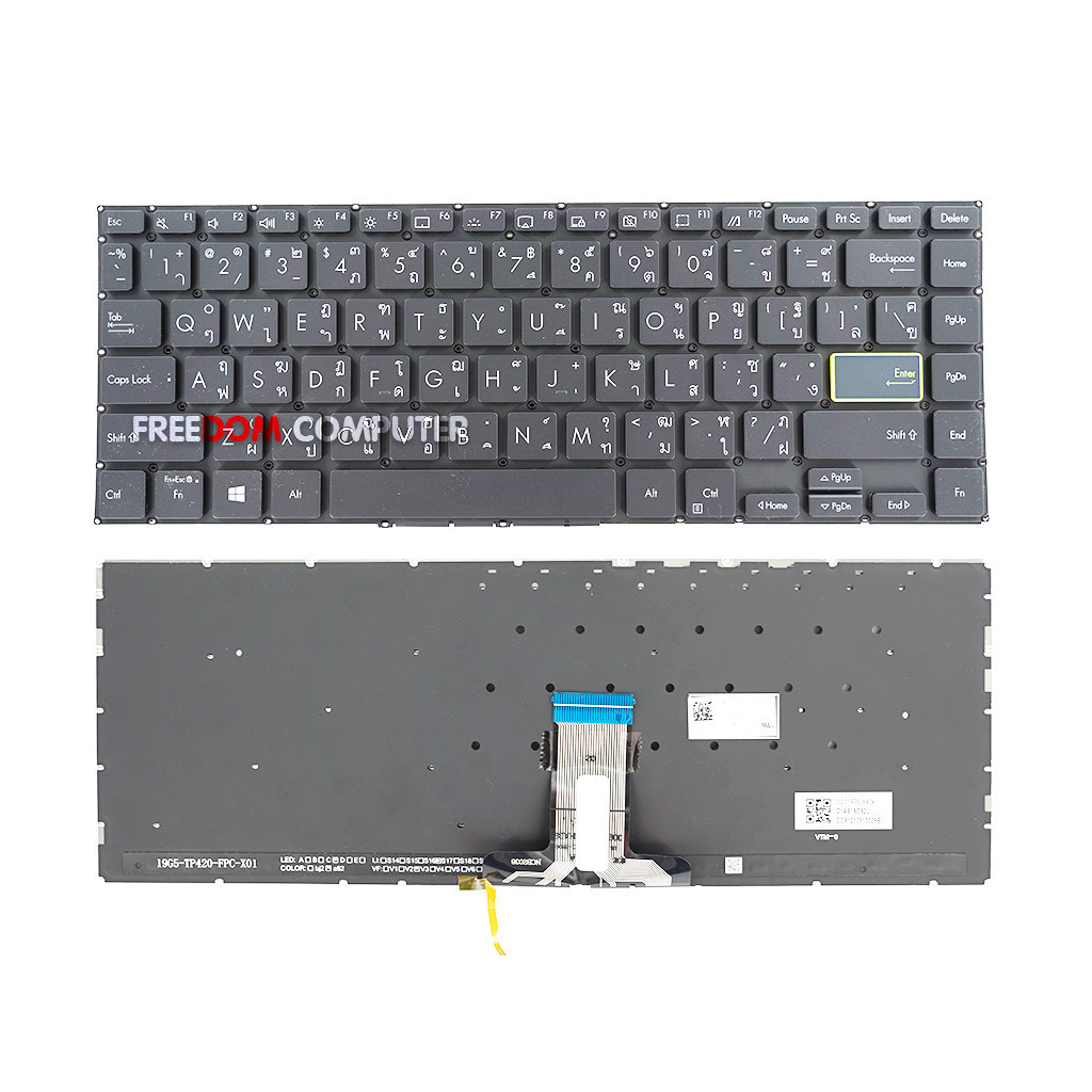 คีย์บอร์ดโน๊ตบุ๊ค KEYBOARD ASUS VIVOBOOK FLIP 14 TM420I TP470EA TH-EN KEYBOARD
