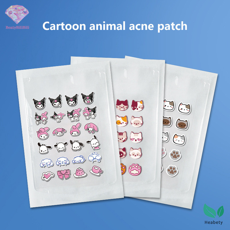 Heabety 20/24 ชิ้นสิวแพทช์สติกเกอร์สิวสิว Remover เครื่องมือ Blemish Spot Facial Mask Skin Care การ์ตูนซ่อนสิวใหม่