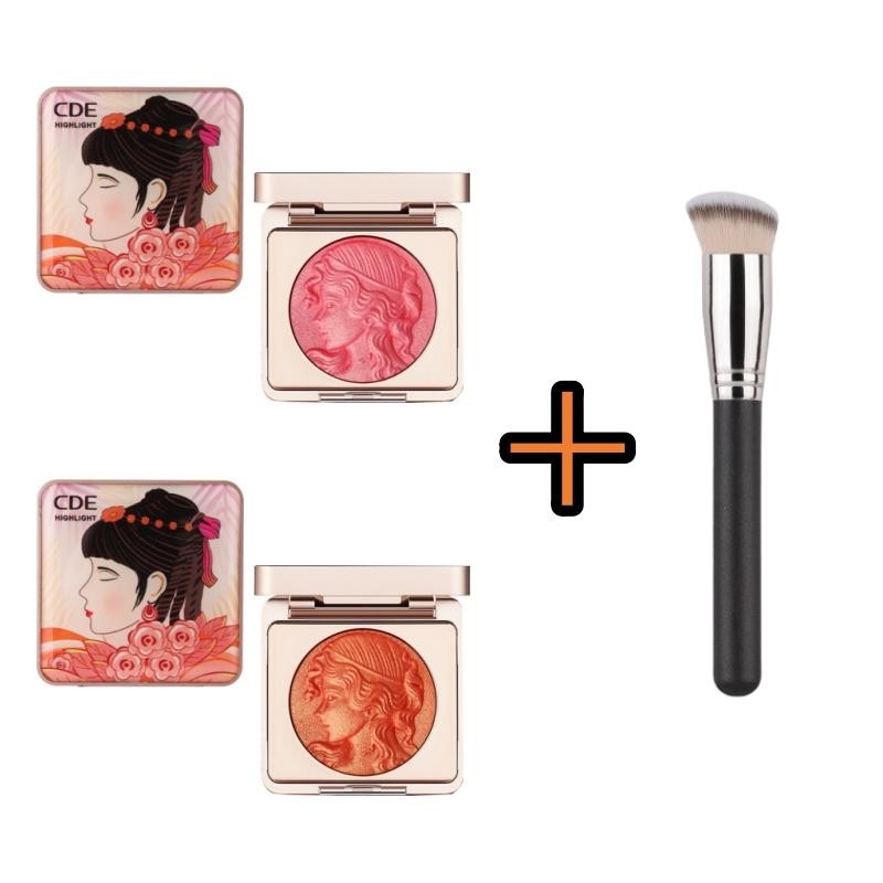 CDE CD8091 (ใหม่/แท้) บลัชออนเนื้อฉ่ำวาว เม็ดสีแน่น สีชัด ติดทน กันน้ำ พร้อมส่งจากไทย+แปรง