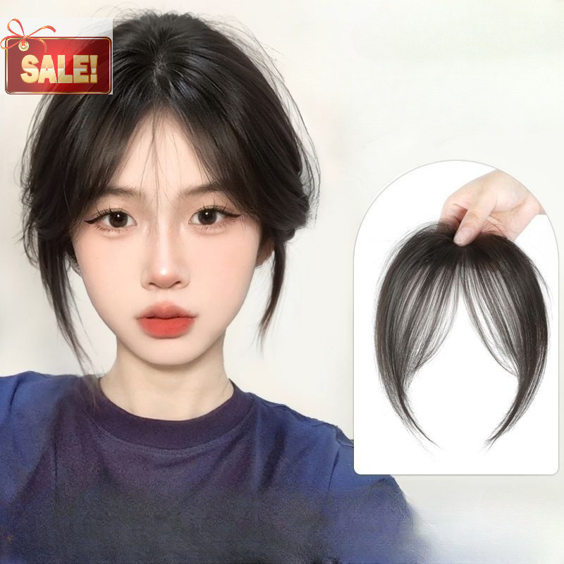 Bl กลางปลอม Bangs Fringe สังเคราะห์ Topper Hairpiece คลิปใน Bang Extension ธรรมชาติที่มองไม่เห็น Clurse Hairpiece ผู้หญิง A