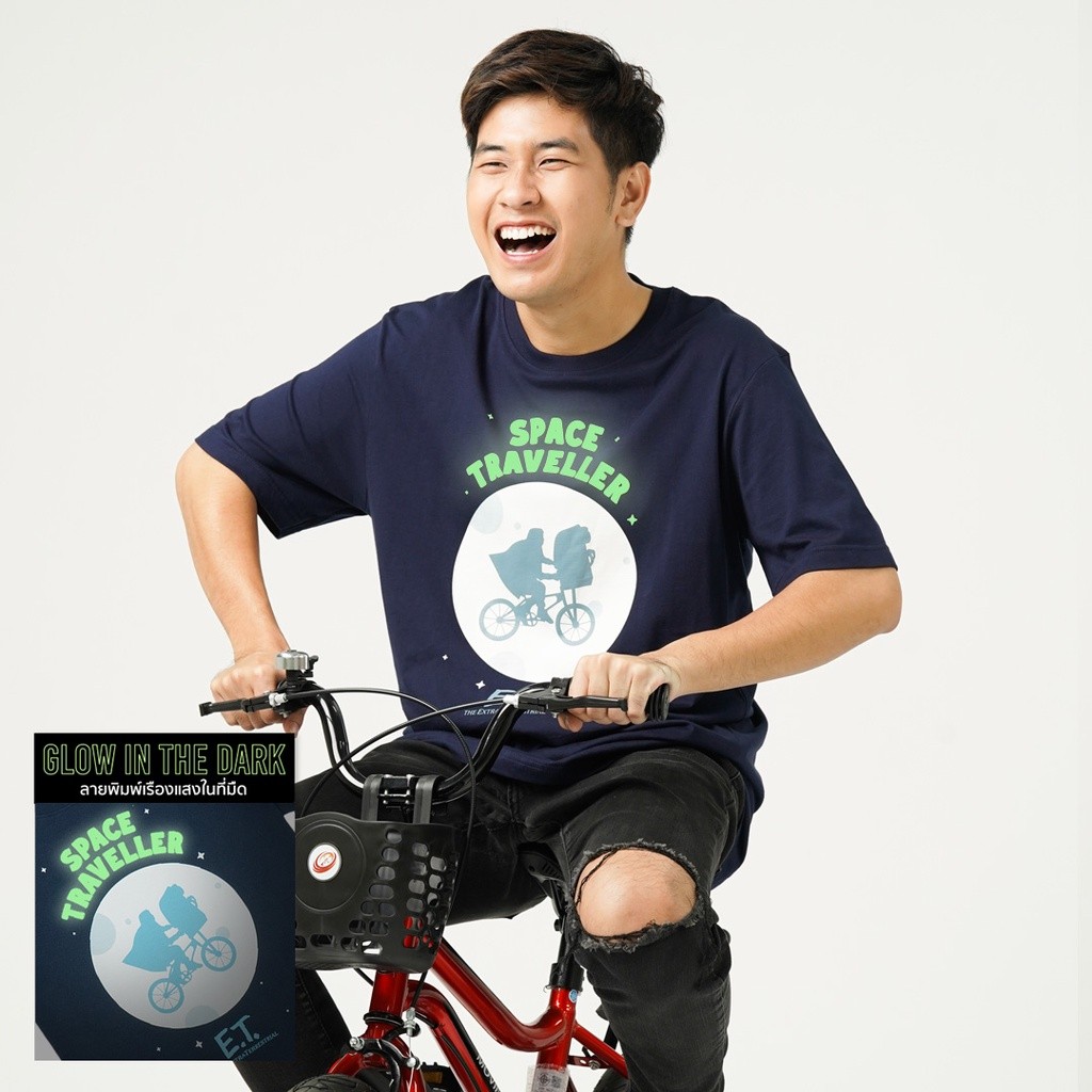 [สุดฮิต] Universal Studios Men E.T. Glow In The Dark T-Shirt - เสื้อยืดผู้ชายE.T. พิมพ์เทคนิคเรืองแสงในที่มืด #014