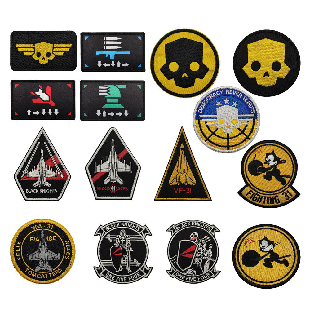 ZTY户外包配饰VF-31菲力猫战斗机潜水员刺绣魔术贴徽章游戏周边背包帽子装饰补丁贴
