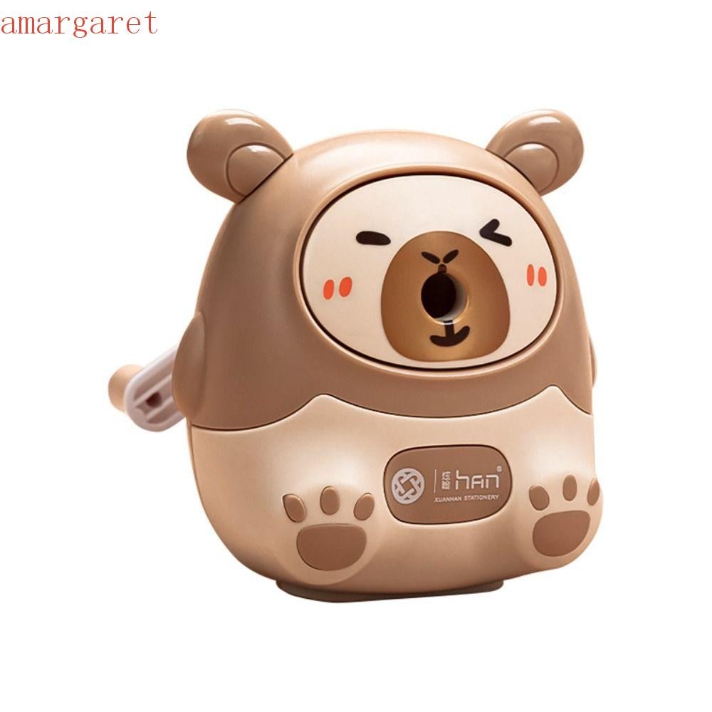 กบเหลาดินสอ AMARGARET ดินสอป้อนอัตโนมัติ Anti Sticking Lead Pencil Sharpening Tool ของขวัญคุณภาพสูง Capybara นักเรียน Hand-cranked เครื่องมือกลของขวัญ
