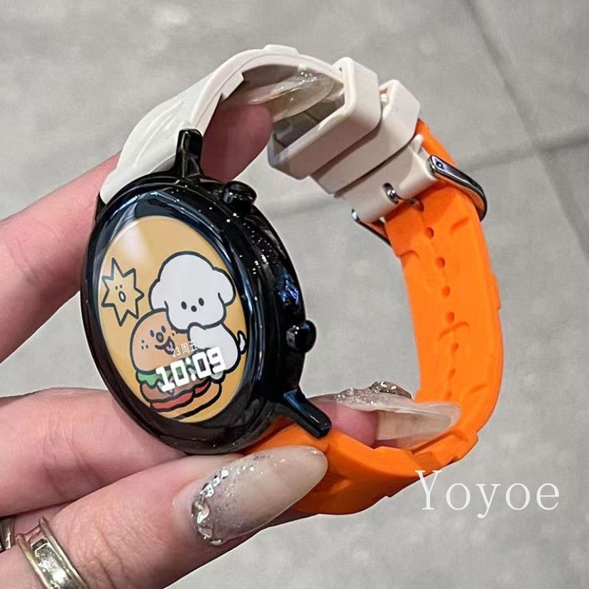 20 มม.22 มม.กีฬาซิลิโคนสําหรับ Samsung Galaxy Watch 7/6/5/4 40 44 มม. 6 4Classic Gear S3 Universal Band สร้อยข้อมือสําหรับ Huawei GT3 4Pro