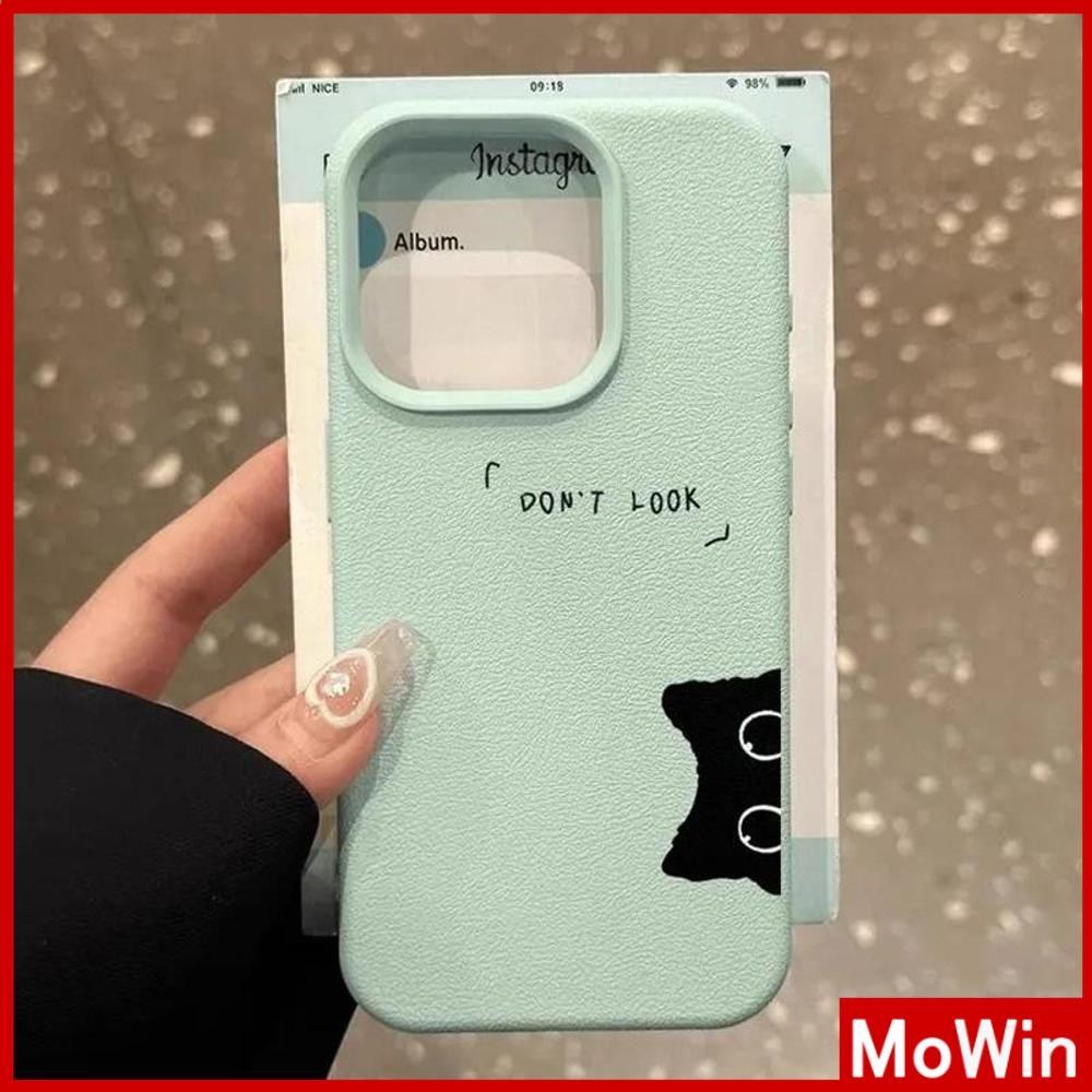 Movin - เคส iPhone 16 Pro Max iPhone 11 เคสหนังเนื้อนิ่มสีแคนดี้ TPU ลูกแมวสีดำน่ารัก Compatible With iPhone15 Pro max 14 13 12 Pro max XS XR 7 Plus 8 Plus