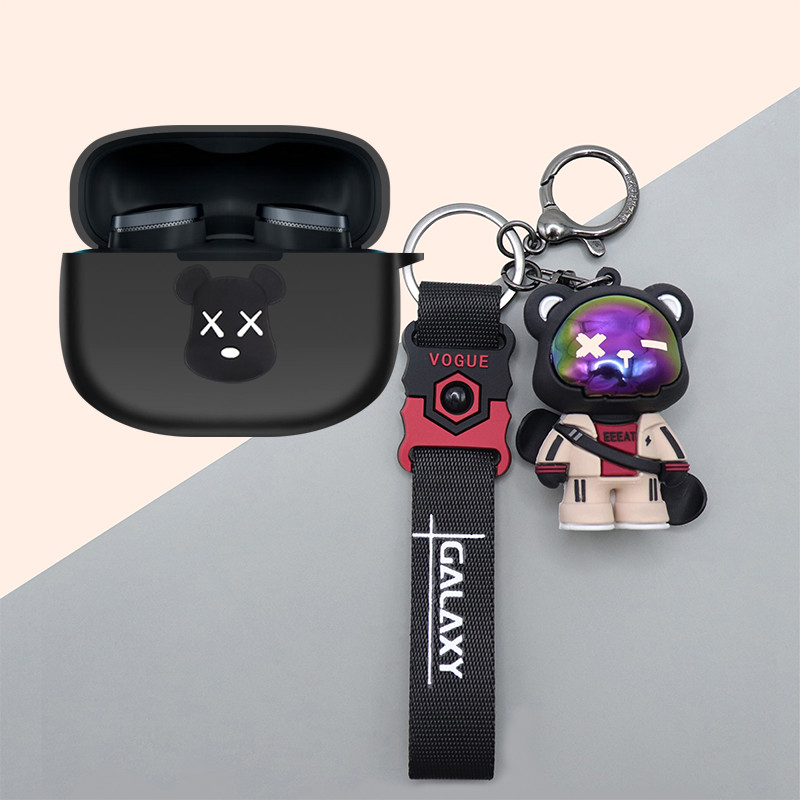 For Bowers & Wilkins PI8 Case Cartoon Bear Keychain Bowers & Wilkins PI6 Silicone Soft Case Cute Pig