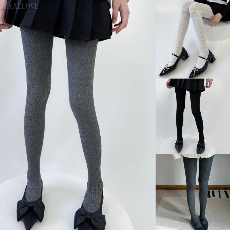 Royal ผู้หญิงฤดูใบไม้ผลิฤดูใบไม้ร่วงทึบแสง Tights Twist ลาย Pantyhose Stocking Hosiery