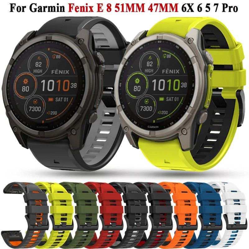 Quick Fit 22 มม.26 มม.สายนาฬิกาซิลิโคน,เปลี่ยนสําหรับ Garmin Fenix 9 51 มม./9 Pro 51 มม., Fenix E 8 