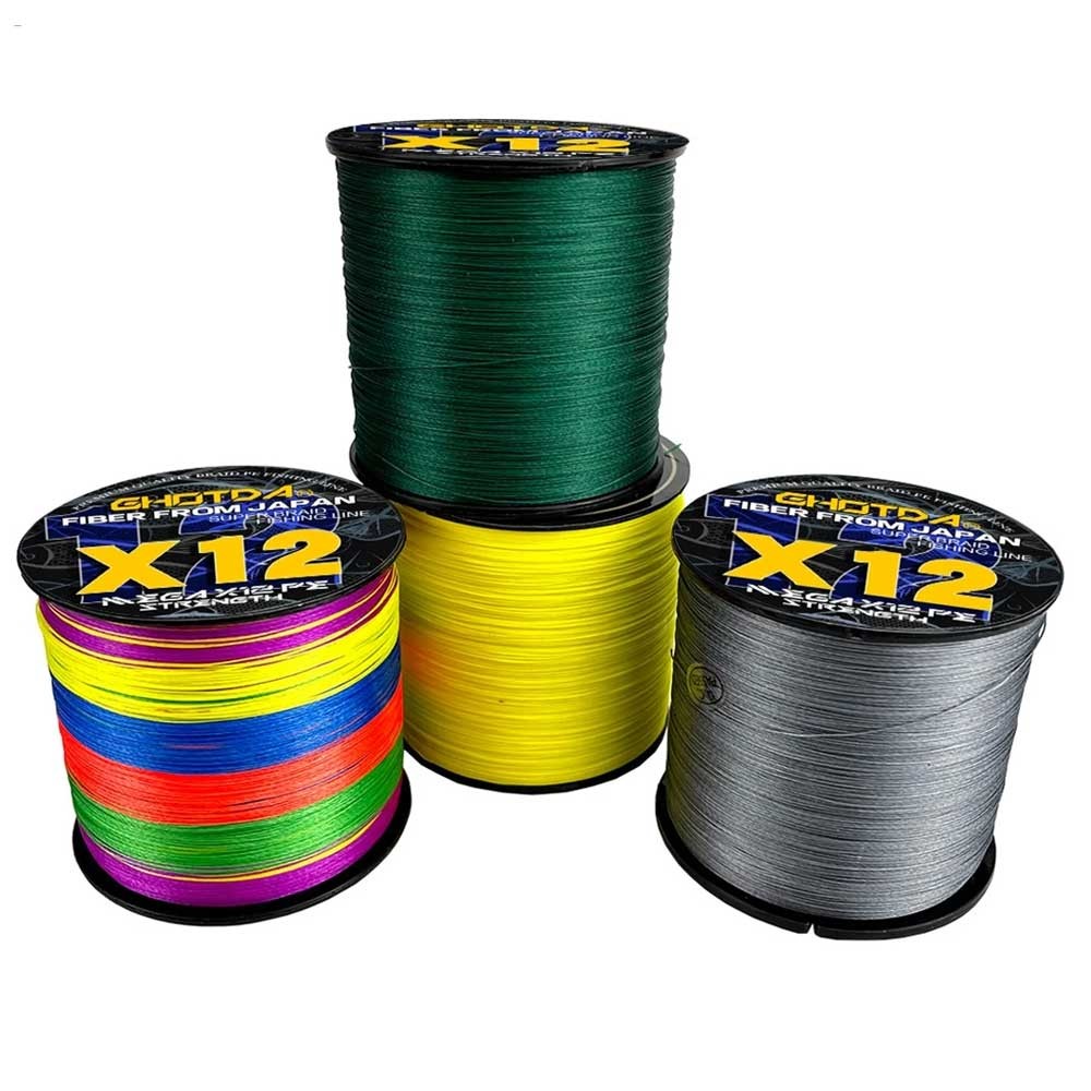 GHOTDA PE 100M 12 สายตกปลาถักสําหรับตกปลาทะเล 12 Strands 25lb ~ 120LB PE อุปกรณ์ตกปลา PE LINE