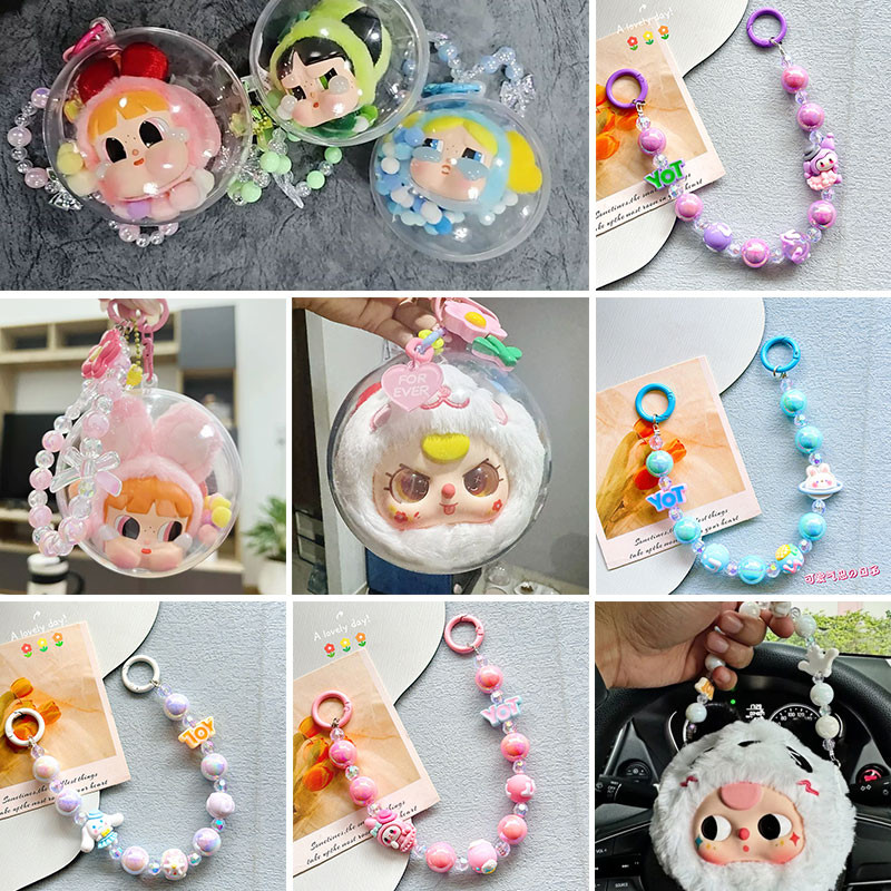 สายคล้อง ชุด Baby Three V2/V3 พวงกุญแจลูกปัดสีเด ็ กสามแขวนจี ้ พวงกุญแจของขวัญ Kimmon
