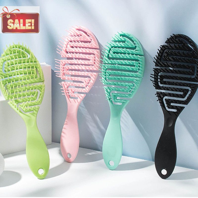Bl แปรงเปียก DryCurved Comb หวีนวด ซี่โครงรูปร่างปุย หวีดัดผมบนผมเปียก A